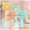 Party Favor Rechargeable Mini Fan Hand Held 1200Mah Usb Office Outdoor Household Desktop Pocket Portable Travel Electrical Appliances Dhmsx