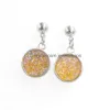 Dangle Chandelier New Stainless Steel Hypoallergenic Earrings Boho Resin Druzy Drusy Stone Drop Ear Rings For Women Fashion Jewelry In Dh395