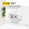 18W PD Charger Dual USB Quick Charger USB QC3.0 Typ C Wall Charger 10W US/EU/UK Plug Wall Adapter för iPhone 14 Mobiltelefon