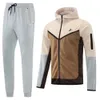 Ny stil teknisk fleece hoodie mens sportkläder träning kläder full zip tracksuit set techfleeces byxor designer jackets rymd bomullsjoggare tröjor