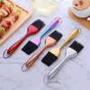 Outils brosse à huile manche en acier inoxydable tête en Silicone haute température cuisine cuisson assaisonnement Barbecue cuisson