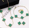 Gold Plated Designer Bracelet Earrings Sets Four-leaf Clover Cleef Fashional Pendant Necklace Christmas Wedding Gift Jewelry