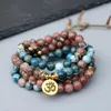 Strand EDOTHALIA Bracciale Mala con perline Yoga da donna, 8 mm, pietra apatite, 108 perline, gioielli femminili