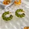 Stud 2021 Automne et hiver Boucles d'oreilles de couleur chaude Résine Exquis Twist Gold-Plaqué Sauvage Doux Tempérament Tendance Bijoux Accessoires Dr Dhoit