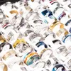 Nouveau lot de 50 pièces en acier inoxydable anneaux bijoux de mode anneau de fête anneau de mariage style aléatoire335V