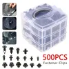 500pcs samochodowe plastikowe klipy samochodowe panele drzwi wykończeniowe Auto zderzak Rivet Push Push Cover Silnik Auto Clips 288U