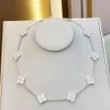 2023 Fashion Luxury Van Clover Necklace Brand Ten Flower Diamond 18k Gold Necklace High Quality Stainless Steel Designer Necklace Jewelry