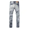 Denim Lila Jeans Designer Herrenhosen Jean Brand Jeans American High Street Blue Distressed 1LTD