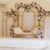 Party Decoration Different Metal Frame Luxury Romantic Backdrops Shelf Outdoor Lawn Wedding Arch Flower Rack Billboard Sign Banner Stand ZZ