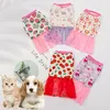 Hundebekleidung Sommerkleid mit Tierfruchtdruck für Haustiere, Kleidung für Welpen, Brautkleid, Tüllrock, Kleidung für kleine und mittelgroße Hunde