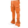 Men's Pants Plus Size Cargo Pants Design Custom Flare Sweat Pants Street Wear Men Pile Up Stacked Pants for Men 230915