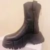 Zoom Platform Stivaletto Pelle di vitello Suola oversize in pelle effetto legno stivali firmati da donna stivali autunno inverno Stivali moda Stivali in pelle di vacchetta 35 42