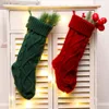 Christmas Stocking Sack Xmas Gift Knitted Wool Candy Bag Christmas Gift Bag for Home Navidad Sock Xmas Tree Decor New Year I0915