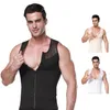 Body Shapers pour hommes Minceur Abdominal Shaper Poitrine Gilet Taille Formateur Tops Gynécomastie Chemise Hommes Contrôle Boobs Zipper Corset2568