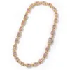 Icy Zircon Diamonds Tennis Chain 16inch 18 208mm ins guld Sier Finish Pink Lab Halsband 16-20 Män Kvinnor gåvor släpp leverans