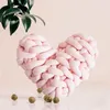 Almofada/travesseiro decorativo 10,7 polegadas coração travesseiro nós almofada amor forma cor sólida pelúcia brinquedo boneca presente decorativo lance sofá cadeira decorar 230914