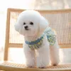 Dog Apparel Spring Summer Dress With Leash Pet Clothes For Small Dogs Cats Plaid Vest Princess Harness And Traction Rope Skirt