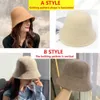 Sombreros de ala ancha Cubo Panamá Cálido Invierno Sombrero para mujer para adolescentes Fieltro Lana Chica Sautumn y Moda Piel Negro Hip Hop Cap 230915