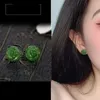 Stud Earrings PANJBJ 925 Sterling Silver Rose An Jade Earring For Women Girl Ethnic Style Versatile Temperament Jewelry Gift Drop