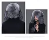 Unisex full täckt riktig räv päls ryska fångare hatt ushanka hatt jägare hatt vinter varm skidor utomhus mössa