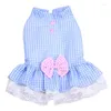 Dog Apparel Pet Lace Lattice Dress Summer Sweet Skirt Polyester Cute Puppy's Princess For Small Medium Dogs Cats Sell