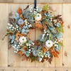 Decoratieve bloemenkransen Halloween Herfst Esdoornbladkrans Herfstdeur Hangend Thanksgiving Pompoenhanger Oogst Binnenplaatsslinger 230915