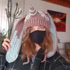 Caps Beanie/Kafatası Kepleri Boynuz Şeytan Şapka Kadınlar Sonbahar ve Kış Örme Renkli Resim Sahne y2kgirl şapka tığ işi melek boynuz 230