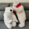 2 UNIDS Pop Navidad Realista Animal Oso Polar Peluche de Juguete Grande Suave Encantador Relleno Anime Osos Blancos Muñeca Regalo Deco 60 cm 70 cm DY80114