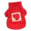 Vêtements pour chiens Pull Charmant Motif de coeur d'amour amical à la peau 2 pattes hiver chaud chat pull décor robe pour animaux de compagnie up186v