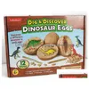 Party Favor Dig Disser Dino Egg Expatation Zestaw zabawek Unikalne jaja dinozaurów