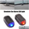 Alarm Security Car Light Fake Solar Powered Simated Dummy Wireless Warning Anti-Theft Caution Lamp Led Flashing Imitation Drop Deliver Dhbgi
