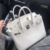Bag Handbags Designer Cowhide Lychee Grain on the First Layer Leather Fashionable White Women's Fashion Women's Handbag One Shoulder