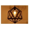 Lampy wiszące Przywracanie sprzętu Vintage Loft Light Diamond Stal Polyhedron Lampa BASK SALNIK E27 BB DROP Oświetlenie Ind Dhftd