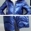 여자 트렌치 코트 광택없는 노 씻기 면화 코트 파카 여성 겨울 중간 길이 후드 퀼트 따뜻한 스노우 재킷 학생