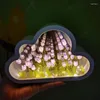 Night Lights DIY Handmade Tulip Light Cloud Mirror Lamp Bedroom Furniture Decoration Simulation Flower