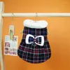 Dog Apparel Autumn And Winter Pet Clothes Plaid Skirt Warm Princess Dress Small Medium-sized Cute Vest Chihuahua Yorkshire Poodle