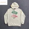 24ss flamingo-kokosboompatroon badstof katoenen trekkoord losse veelzijdige casual heren- en damesmode zwaargewicht hoodie