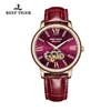 Zegarwatki Reef Tiger/RT Top Ladies Oglądaj Rose Gold Red Automatyczne zegarki modowe miłośnik Prezent Relogio Feminino RGA1580