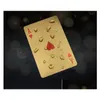 New Statue Of Liberty Style Waterproof Plastic Playing Cards Gold Foil Poker Golden Dubai 24K Plated Table Games Drop Delivery Dheam