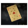 Cartas de jogo de plástico à prova d'água, estilo estátua da liberdade, folha de ouro, poker, dubai, 24k, jogos de mesa banhados, entrega direta, dheam