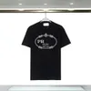 Top Praddas Casual pada męs PRD PPDDA Wersja męska i designerka Crewneck luźna krótka bawełniana damska koszulka 100-literowa T-shirt 3G2F