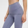 Aktiva uppsättningar High Rise Yoga Pants Women Elastic Naked Feeling Leggings Fitness Wear Solid Color No T-line Sportbyxor med midjebandficka230915