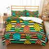 Bedding Sets Home Textile Luxury 3D Pineapple Print 3Pcs Comfortable Duvet Cover PillowCase Bright Fruit Pattern Breathable Soft