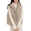 Gilets en coton matelassé pour femmes, veste d'hiver sans manches à la mode, col montant, vêtements d'extérieur, manteaux les plus chauds pour femmes