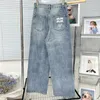 Designer Women Pants Jeans broderade brevdesignbyxor ins mode denim byxor för dam