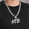 Anhänger Halsketten Der Bling King Benutzerdefinierte Blasenbuchstaben mit Dollarzeichen Geldbeutelverschluss Name Anhänger Halskette Iced Out CZ Charm Hiphop Schmuck 230915