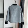 Women's Jackets European fashion brand Grey wool baseball jacket