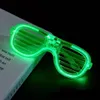 Party Decoration 20pcs LED Glasses 6 Colors Light Up Shutter Shades Glow Sticks Sunglasses Adult Kids In The Dark Halloween Favors206N