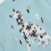 Męskie swetry Harajuku Dalmatian Sweater Streetwear Hip Hop Knitted Pies Pies Puszysty rozmyty skoczek Y2K moda luźna pulovers Beige Blue 230914