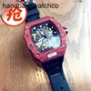 Richarmilles Orologio Orologi meccanici Richads Milles Marca Speciale Tipo di secchio Hollow Impermeabile Auto da corsa Fibra di carbonio Orologio bello Richad Bull Seconda Guerra Mondiale Ma